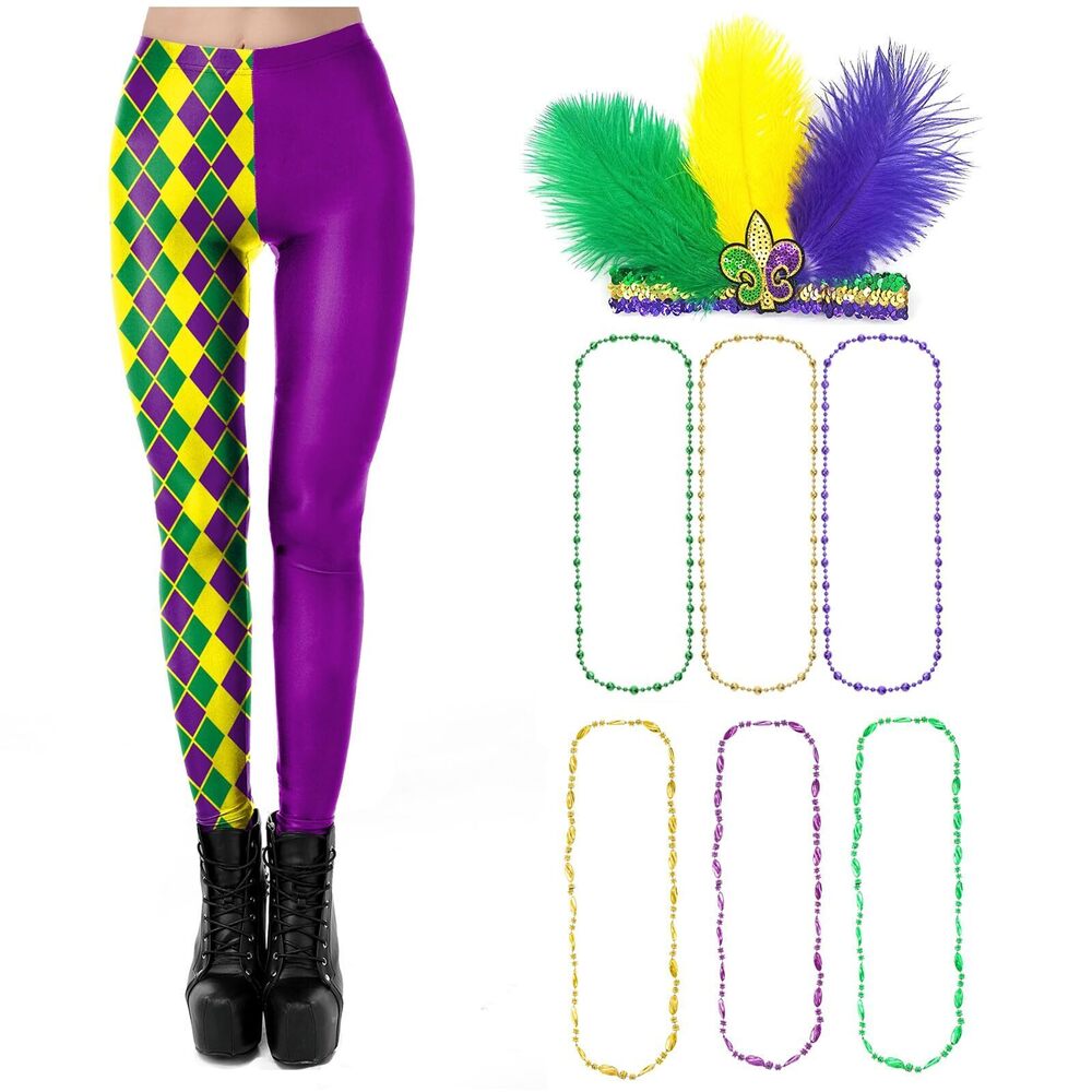 6826 Mardi Gras Outfits Stretchy Leggings Tights